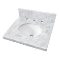Kingston Brass 19 x 17 Carrara Marble Vanity Top with Oval Sink 8 Faucet Drillings, Carrara White KVPB1917M38
